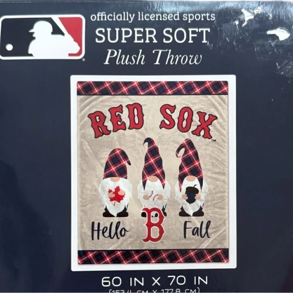 Boston Red Sox MLB 60'' x 70'' Super Soft Plush Hello Fall Throw Blanket NWT